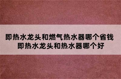 即热水龙头和燃气热水器哪个省钱 即热水龙头和热水器哪个好